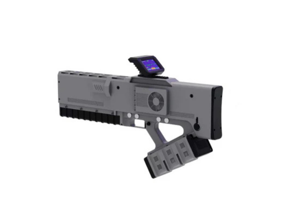 Handheld drone jamming device